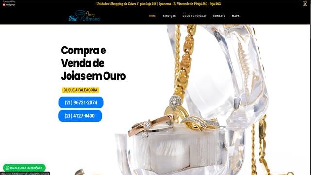Hero do site Blue Diamond Joias: compra e venda de joias em ouro