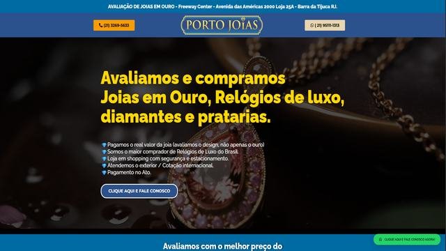 Hero do site Porto Joias: avaliação e compra de joias em ouro e relógios de luxo