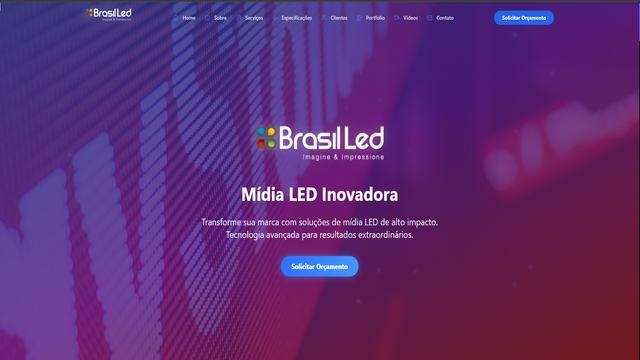 Hero do site Brasil LED versão 1: mídia LED inovadora de alto impacto