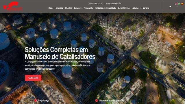 Hero do site Catalyst Brazil: soluções completas em manuseio de catalisadores