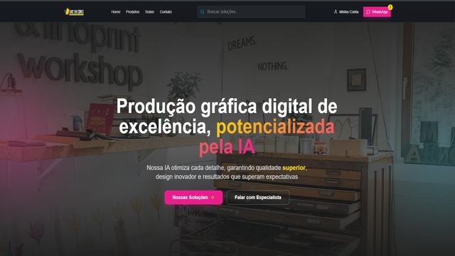 Hero do site Art em Cores: produção gráfica digital potencializada pela IA