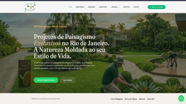 Hero do site MJA Paisagismo: projetos de paisagismo exclusivos no Rio de Janeiro
